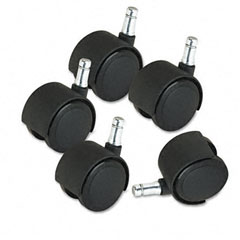 Master Caster Deluxe Casters, 100 lbs./Caster, Nylon, Matte Black, 5/Set MAS23622