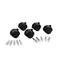 Master Caster Deluxe Casters, 100 lbs./Caster, Nylon, Matte Black, 5/Set MAS23622