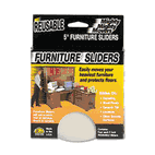 Master Caster Mighty Mighty Movers Furniture Sliders, Round, 5" Dia., Beige, 4/Pack MAS87007