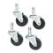 Master Caster Standard Casters, 75 lbs./Caster, Rubber, Black, 4/Set MAS30701