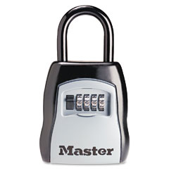 Master Lock Locking Combination 5-Key Steel Box, 3 1/2w x 1 5/8d x 4h, Black/Silver MLK5400D