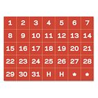 MasterVision Calendar Magnetic Tape, Calendar Dates, Red/White, 1" x 1" BVCFM1209