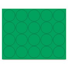 MasterVision Interchangeable Magnetic Characters, Circles, Green, 3/4" Dia., 20/Pack BVCFM1602