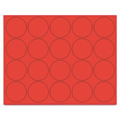 MasterVision Interchangeable Magnetic Characters, Circles, Red, 3/4" Dia., 20/Pack BVCFM1604