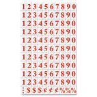 MasterVision Interchangeable Magnetic Characters, Numbers, Red, 3/4"h BVCKT2121