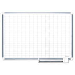 MasterVision MasterVision Grid Platinum Plus Dry Erase Board, 1x2" Grid, 36x24, Silver Frame BVCCR0630830