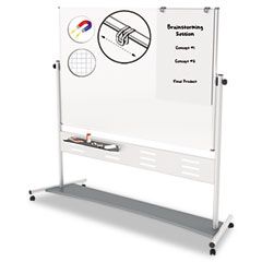MasterVision MasterVision Revolver Easel, GoldUltra Magnetic, 46 3/4 x 72, 75"H, White/Silver BVCQR5507