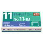 Max No. 11 Mini Staples for HD-11FLK, 1/4" Leg, 3/8"Crown Flat Clinch, 1,000/Box MXBNO111M