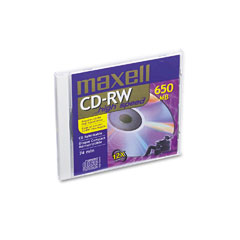 Maxell CD-RW Discs, 700MB/80min, 12x, w/Jewel Cases, Gold, 1/Pack MAX630020