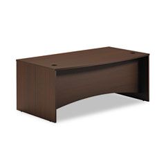 Mayline Brighton Series Laminate Bow Front Desk Shell, 72w x 39d x 29h, Mocha MLNBTBD7239LDC