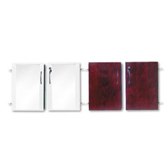 Mayline Doors for Veneer Low Wall Cabinet, Mahogany/Glass, 4/Set MLNVLCDMAH