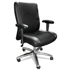 Mayline Mercado Series Mid-Back Leather/Mesh-Fabric Chair, Black MLN2522BLK