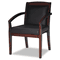 Mayline Mercado Series Wood Guest Chair, Mahogany/Black Leather MLNVSCABMAH
