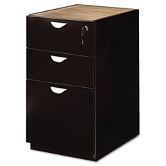 Mayline Mira Series Box/Box/File Credenza Pedestal, 15w x 28d x 27h, Espresso MLNMPBBF22ESP