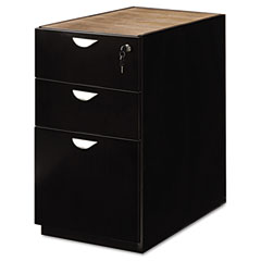 Mayline Mira Series Box/Box/File Desk Pedestal, 15w x 28d x 27h, Espresso MLNMPBBF28ESP