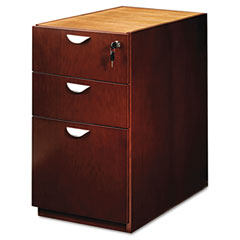 Mayline Mira Series Box/Box/File Desk Pedestal, 15w x 28d x 27h, Medium Cherry MLNMPBBF28MC