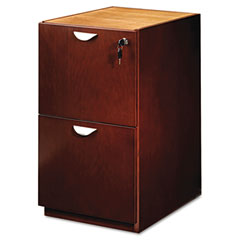 Mayline Mira Series File/File Credenza Pedestal, 15w x 22d x 27h, Medium Cherry MLNMPFF22MC