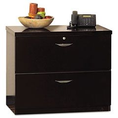 Mayline Mira Series Wood Veneer 2-Drawer Lateral File, 34w x 24d x 29h, Espresso MLNMLF23624ESP