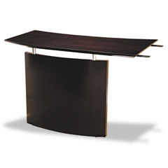 Mayline Napoli Series Left-Hand Wood Veneer Bridge, 48w x 24d x 29h, Mahogany MLNNBDGLMAH