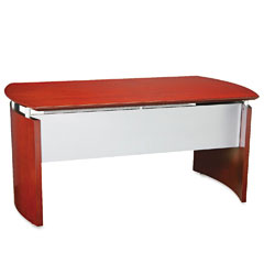 Mayline Napoli Series Wood Veneer 63w Desk Top with Modesty Panel, Sierra Cherry MLNNDT63CRY