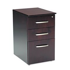Mayline Napoli Veneer Box/Box/File Pedestal, 15w x 21d x 26h, Mahogany MLNNBBFMAH