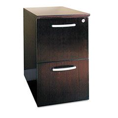 Mayline Napoli Veneer File/File Pedestal, 15w x 21d x 26h, Mahogany MLNNFFMAH