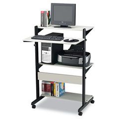 Mayline Soho Fully Adjustable Mobile Computer Table, 32w x 31d x 50h, Gray/Black MLN8432SOGRYBLK