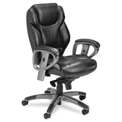 Mayline Ultimo 300 Series Mid-Back Synchro Tilt Chair, Black Leather MLNUL330MBLK