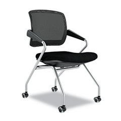 Mayline Valor Series Mid-Back Nesting Chair, Mesh/Fabric, Black, 2/Carton MLNTSM2BB