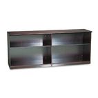 Mayline Veneer Low Wall Cabinet without Doors, 72w x 19d x 29h, Mahogany MLNVLCCMAH