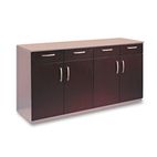Mayline Wood Veneer Buffet Credenza Doors/Drawers, Mahogany MLNVBCZDMAH