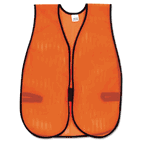 MCR Safety Orange Safety Vest, Polyester Mesh, Hook Closure, 18" x 47", One Size CRWV201
