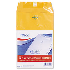 Mead Clasp Envelope, 6 x 9, 24lb, Kraft, 5/Pack MEA76010