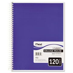 Mead Spiral Bound Notebook, College Rule, 8-1/2 x 11, White, 120 Sheets/Pad MEA06710
