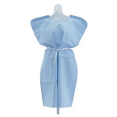 Medline Disposable Patient Gowns, 3-Ply T/P/T, Blue, 50/Carton MIINON24244