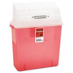 Medline Sharps Container for Patient Room, Plastic, 3 Gallon, Rectangular, Red MIIMDS705203H