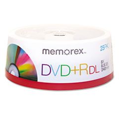 Memorex Dual-Layer DVD+R Discs, 8.5GB, 25/Pack MEM05712