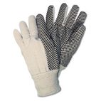 Memphis Dotted Canvas Gloves, White, Dozen CRW8808
