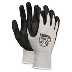 Memphis Economy Foam Nitrile Gloves, Small, Gray/Black, Dozen CRW9673S