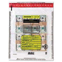 MMF Industries 4 Bundle Capacity Tamper-Evident Cash Bags, 15 x 20, Clear, 250 Bags/Box MMF2362005N20