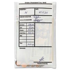 MMF Industries Cash Transmittal Bags, Self-Sealing, 6 x 9, Clear, 500 Bags/Box MMF236006920