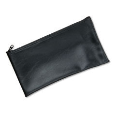 MMF Industries Leatherette Zippered Wallet, Leather-Like Vinyl, 11w x 6h, Black MMF2340416W04