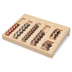 MMF Industries One-Piece Plastic Countex II Coin Tray w/6 Compartments, Sand MMF221611003