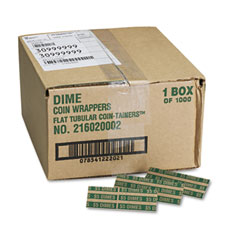MMF Industries Pop-Open Flat Paper Coin Wrappers, Dimes, $5, 1000 Wrappers/Box MMF216020002