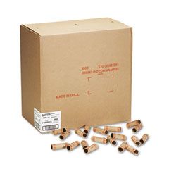 MMF Industries Preformed Tubular Coin Wrappers, Quarters, $10, 1000 Wrappers/Box MMF2160600D16