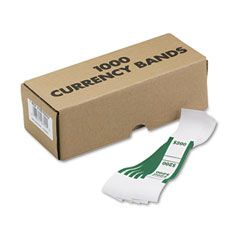 MMF Industries Self-Adhesive Currency Straps, Green, $200 in Dollar Bills, 1000 Bands/Box MMF216070D02