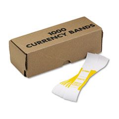 MMF Industries Self-Adhesive Currency Straps, Yellow, $1,000 in $10 Bills, 1000 Bands/Box MMF216070G12