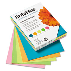 Mohawk BriteHue Multipurpose Card Stock, 65 lbs., Letter, Assorted, 125 Sheets MOW109992