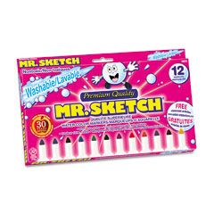 Mr. Sketch Washable Watercolor Markers, Conical Point, Assorted, 12/Set SAN19072TL