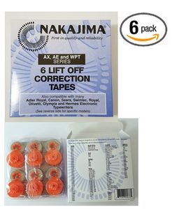 Nakajima LO001 Lift Off Correction Tapes, "Package of 6."